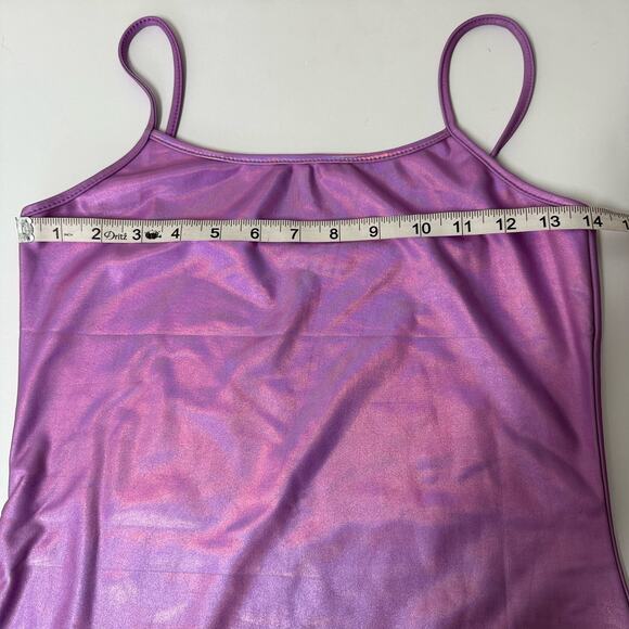 Purple Iridescent Spaghetti Strap Bodycon Mini Dress Medium - Picture 6 of 7